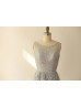 Gray Blue Mint Lace U Back Knee Length Bridesmaid Dress